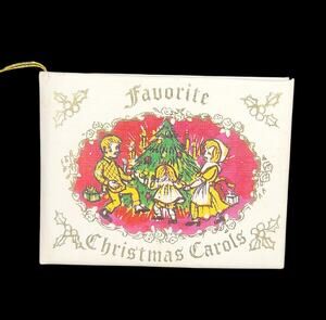 RARE Vtg R. O. C. Mini Favorite Christmas Carols Book Ornament Taiwan 3.5" CL21